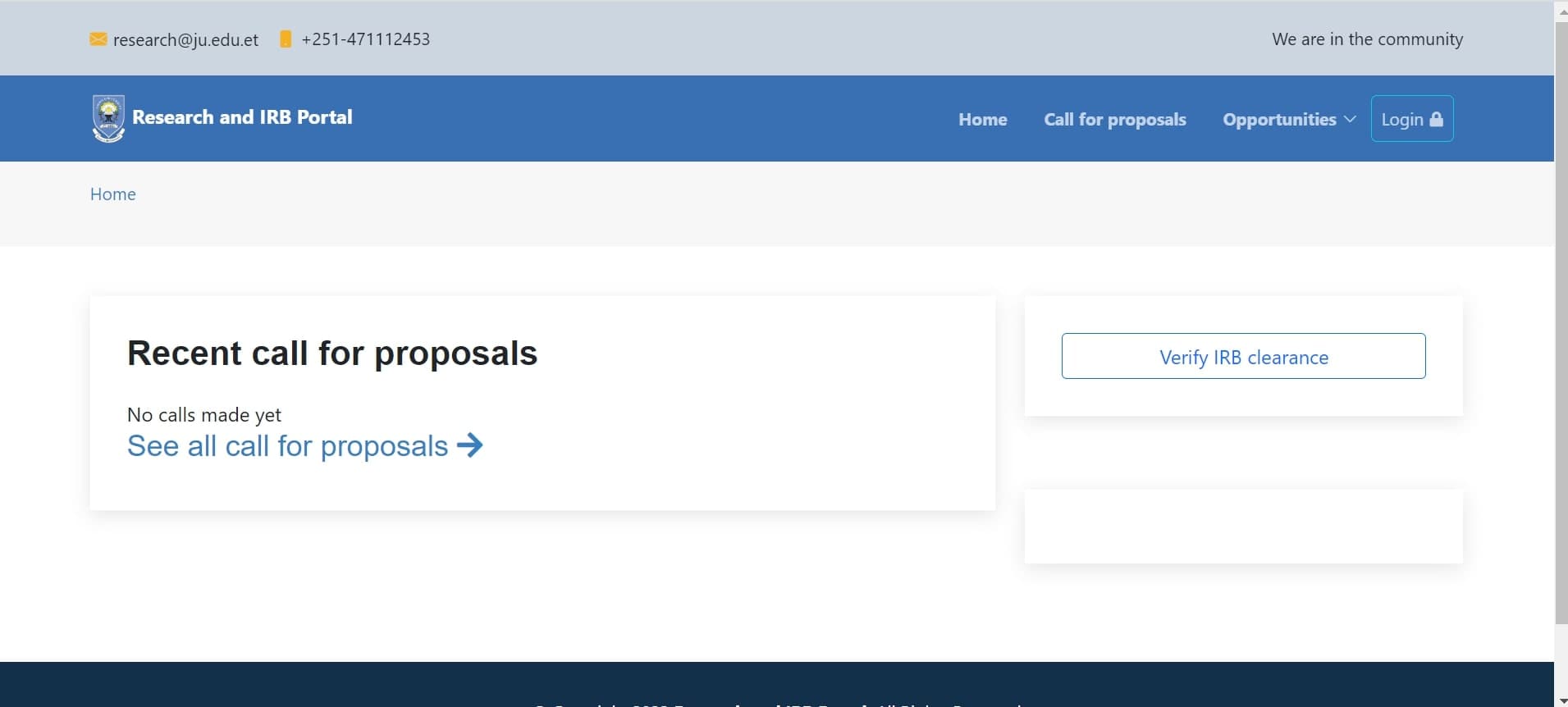 Screenshot of Research Portal